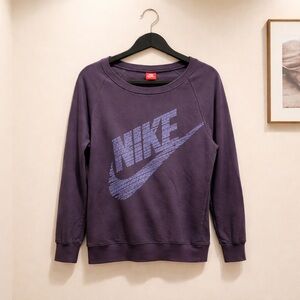 Vintage Nike Mens Purple Logo Sweatshirt Size M Pullover Athletic Gym Active